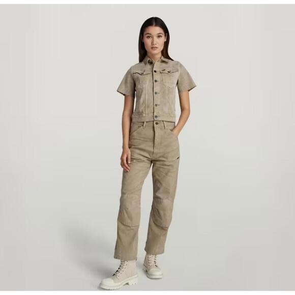 NWT G-Star RAW Arc Jacket Women’s Short Sleeve Stretch Canvas Beige - XS - Picture 10 of 10